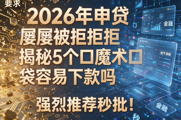 2026年申贷屡屡被拒揭秘5个魔术口袋容易下款吗强烈推荐秒批！