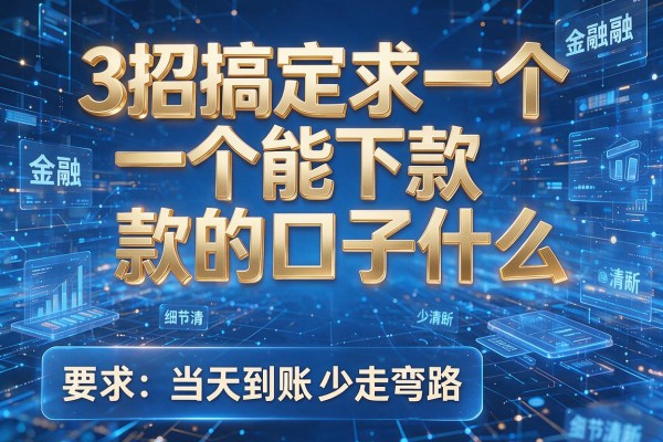 3招搞定求一个能下款的口子是什么,当天到账少走弯路!