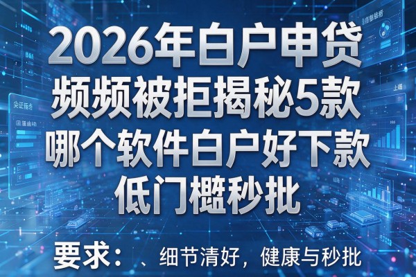 2026年白户申贷频频被拒揭秘5款哪个软件白户好下款低门槛秒批!