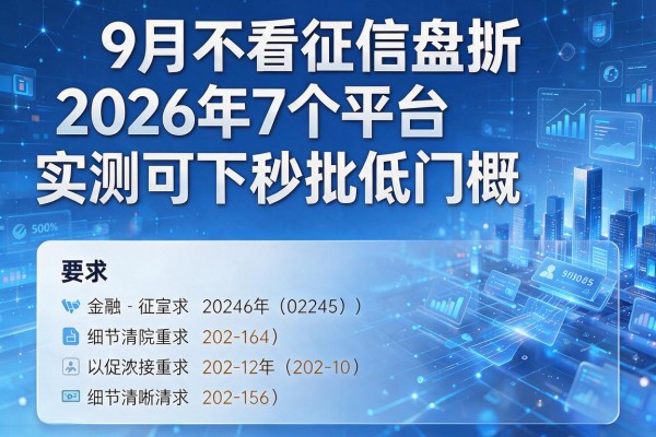 9月不看征信盘点2026年7个平台实测可下秒批低门槛!
