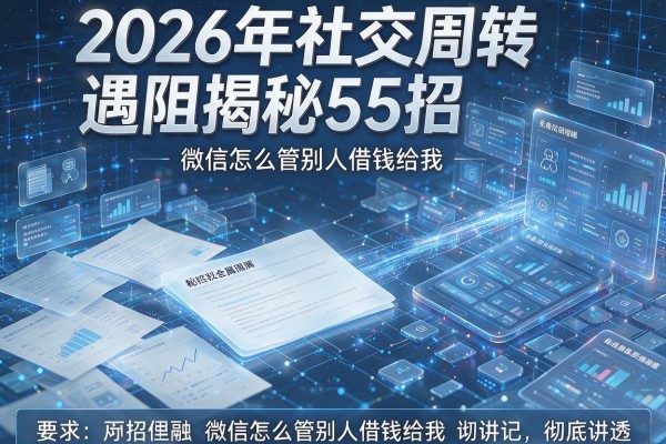 2026年社交周转遇阻揭秘5招微信怎么管别人借钱给我彻底讲透！