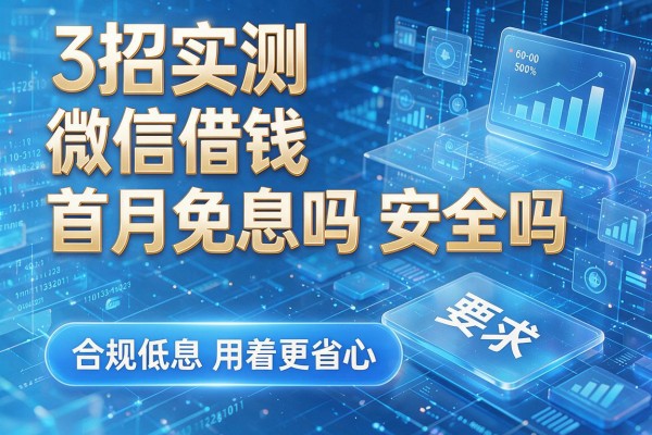3招实测微信借钱首月免息吗安全吗,合规低息用着更省心!