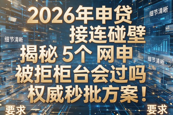 2026年申贷接连碰壁揭秘5个网申被拒柜台会过吗权威秒批方案!