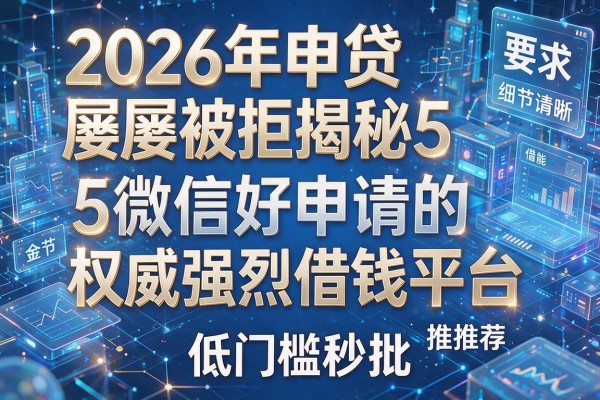 2026年申贷屡屡被拒揭秘5微信好申请的借钱平台权威强烈推荐低门槛秒批!