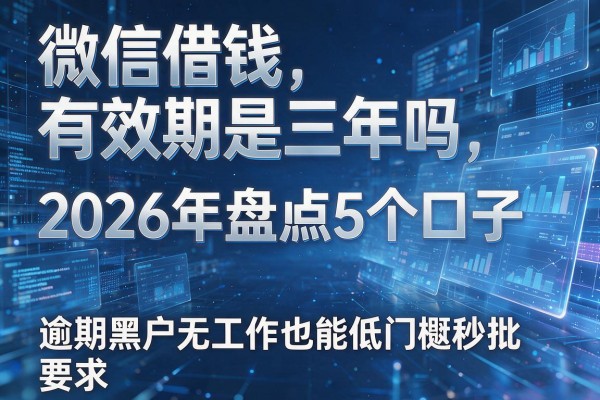 微信借钱有效期是三年吗 2026年盘点5个口子 逾期黑户无工作也能低门槛秒批