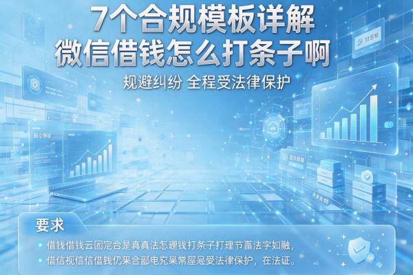 7个合规模板详解微信借钱怎么打条子啊规避纠纷全程受法律保护!
