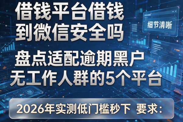 借钱平台借钱到微信安全吗 盘点适配逾期黑户无工作人群的5个平台 2026年实测低门槛秒下