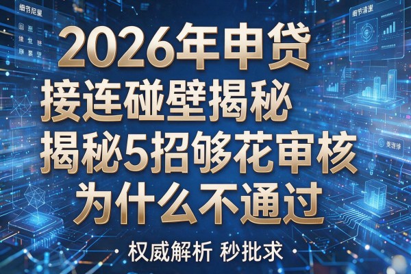 2026年申贷接连碰壁揭秘5招够花审核为什么不通过权威解析秒批！