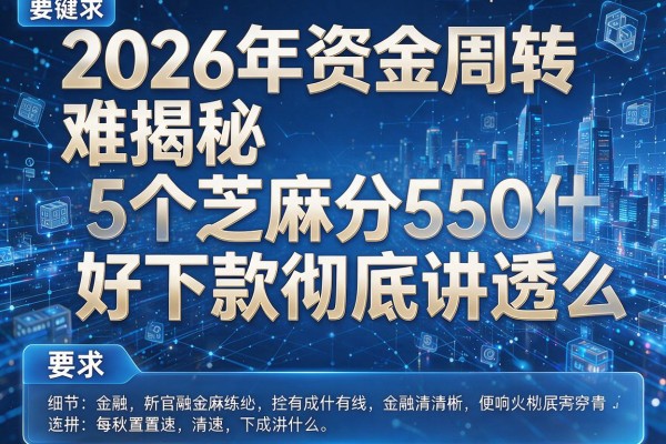 2026年资金周转难揭秘5个芝麻分550什么好下款彻底讲透!