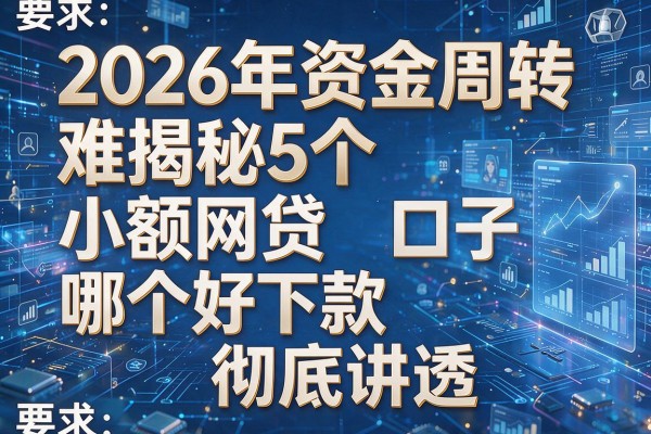 2026年资金周转难揭秘5个小额网贷口子哪个好下款彻底讲透!