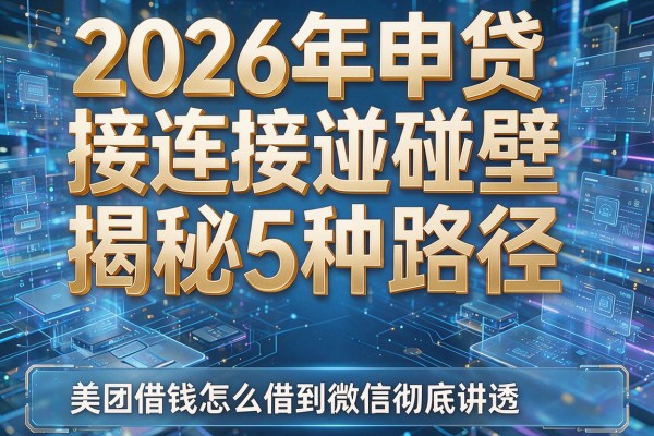 2026年申贷接连碰壁揭秘5种路径美团借钱怎么借到微信彻底讲透！