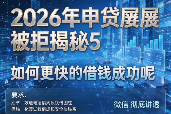 2026年申贷屡屡被拒揭秘5如何更快的借钱成功呢微信彻底讲透!