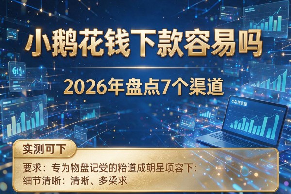 小鹅花钱下款容易吗 2026年盘点7个渠道 实测可下!