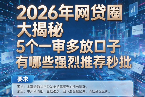 2026年网贷圈大揭秘5个一审多放口子有哪些强烈推荐秒批!