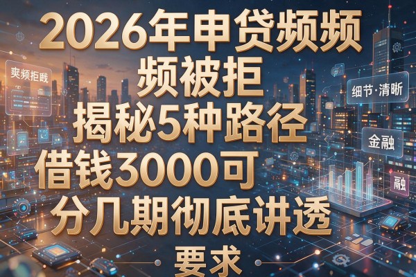 2026年申贷频频被拒揭秘5种路径借钱3000可分几期彻底讲透!
