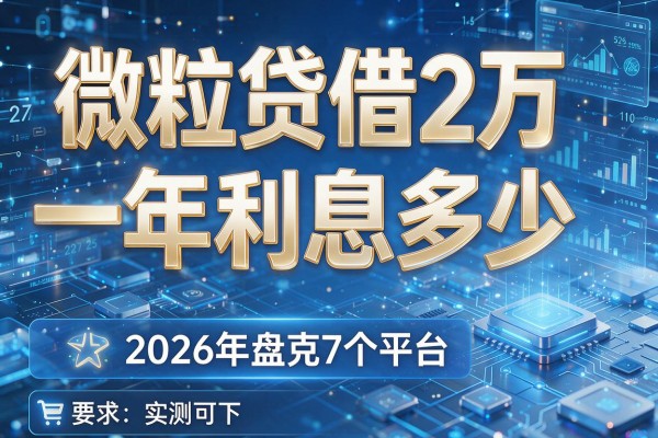 微粒贷借2万一年利息多少 2026年盘点7个平台 实测可下!