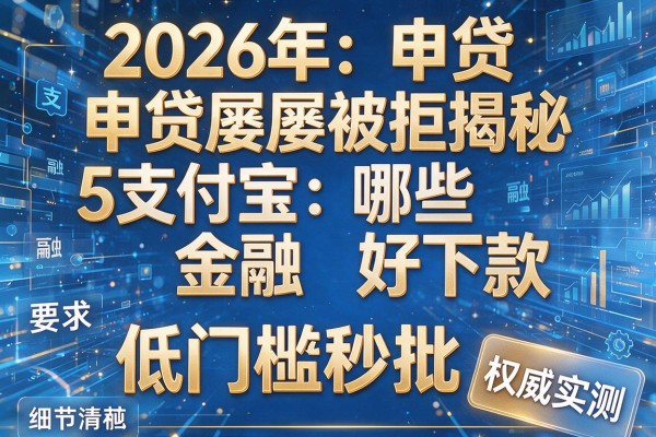 2026年申贷屡屡被拒揭秘5支付宝哪些金融好下款权威实测低门槛秒批!