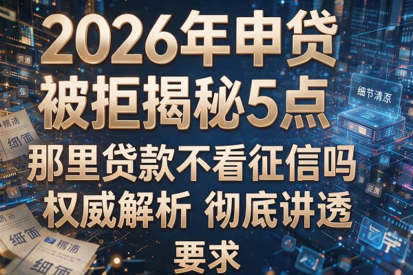 2026年申贷被拒揭秘5点那里贷款不看征信吗权威解析彻底讲透！