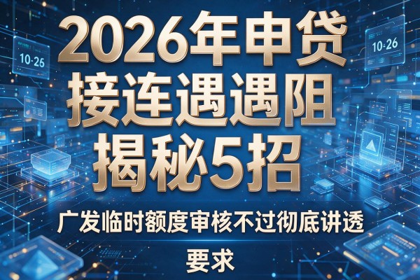 2026年申贷接连遇阻揭秘5招广发临时额度审核不过彻底讲透！