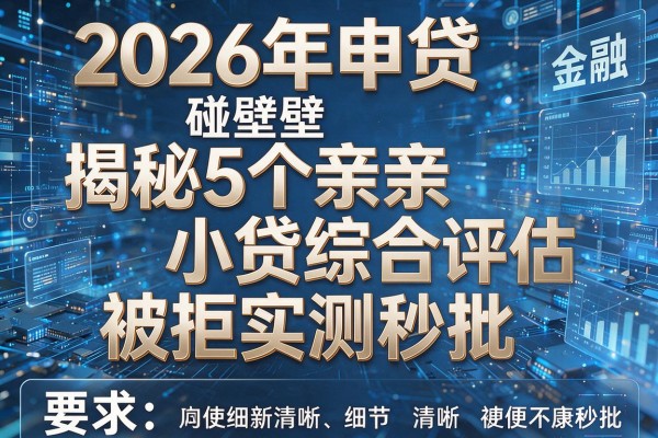 2026年申贷碰壁揭秘5个亲亲小贷综合评估被拒实测秒批!