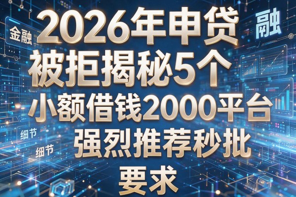 2026年申贷被拒揭秘5个小额借钱2000平台强烈推荐秒批!
