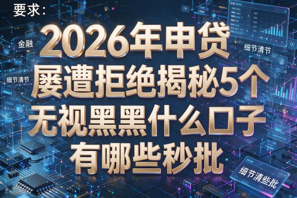 2026年申贷屡遭拒绝揭秘5个无视黑白什么口子有哪些秒批!