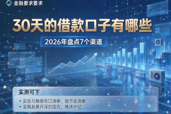 30天的借款口子有哪些 2026年盘点7个渠道 实测可下!