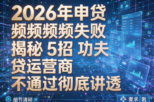 2026年申贷频频失败揭秘5招功夫贷运营商不通过彻底讲透!