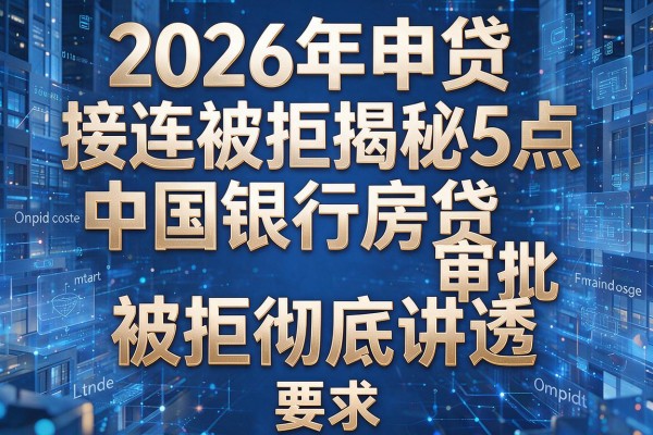 2026年申贷接连被拒揭秘5点中国银行房贷审批被拒彻底讲透！