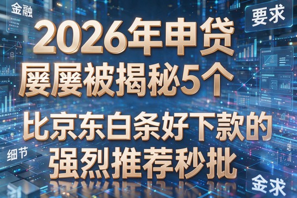 2026年申贷屡屡被拒揭秘5个比京东白条好下款的强烈推荐秒批!