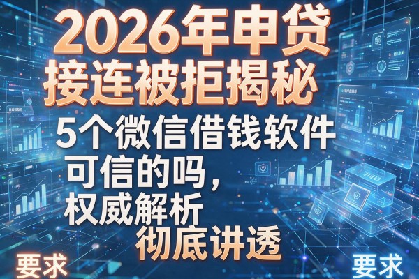 2026年申贷接连被拒揭秘5个微信借钱软件可信的吗权威解析彻底讲透!