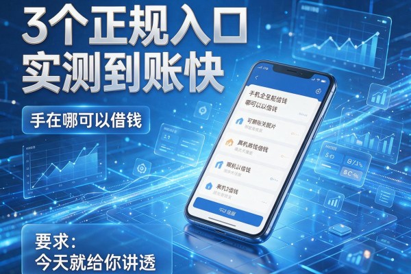 3个正规入口实测到账快 手机在哪可以借钱今天就给你讲透!