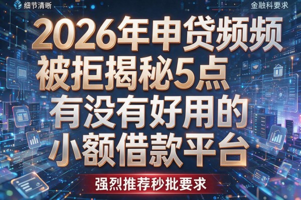 2026年申贷频频被拒揭秘5点有没有好用的小额借款平台强烈推荐秒批!