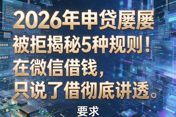 2026年申贷屡屡被拒揭秘5种规则在微信借钱只说了借彻底讲透!