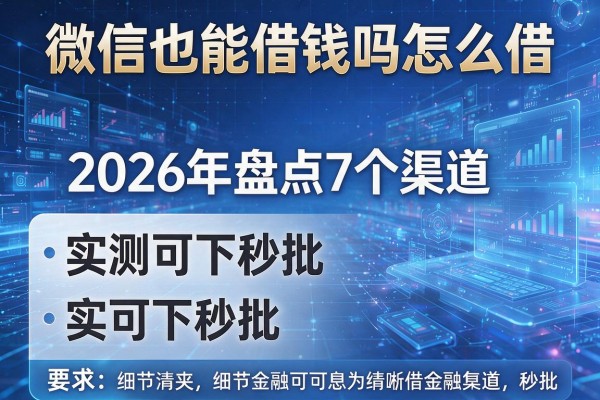 微信也能借钱吗怎么借 2026年盘点7个渠道 实测可下秒批！