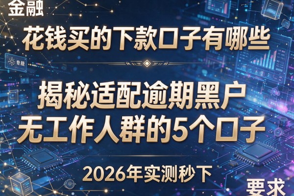 花钱买的下款口子有哪些 揭秘适配逾期黑户无工作人群的5个口子 2026年实测秒下