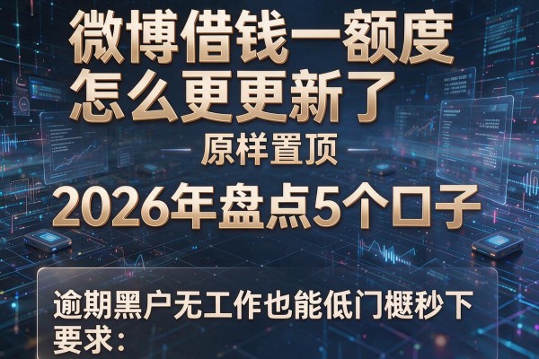 微博借钱额度怎么更新了原样置顶 2026年盘点5个口子 逾期黑户无工作也能低门槛秒下