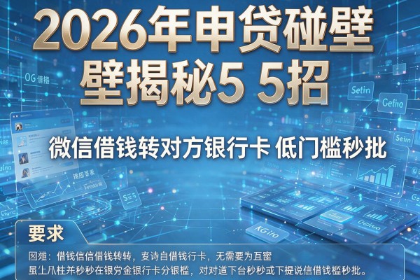 2026年申贷碰壁揭秘5招微信借钱转对方银行卡低门槛秒批！