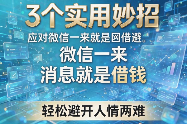 3个实用妙招应对微信一来消息就是借钱，轻松避开人情两难！