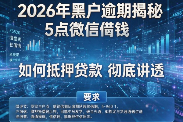 2026年黑户逾期揭秘5点微信借钱如何抵押贷款彻底讲透!