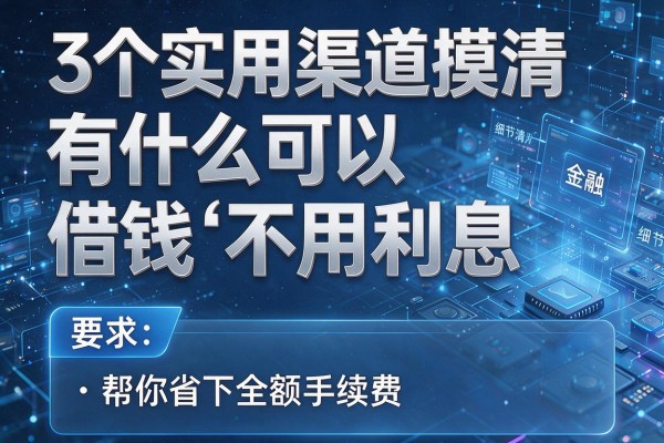 3个实用渠道摸清有什么可以借钱不用利息,帮你省下全额手续费!