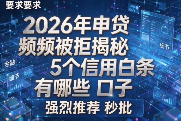 2026年申贷频频被拒揭秘5个信用白条有哪些口子强烈推荐秒批!
