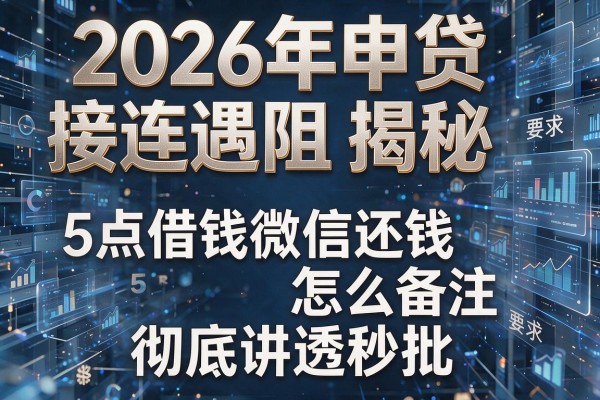 2026年申贷接连遇阻揭秘5点借钱微信还钱怎么备注彻底讲透秒批!