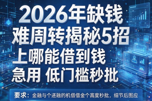 2026年缺钱难周转揭秘5招上哪能借到钱急用低门槛秒批!