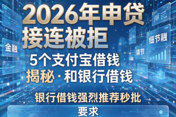 2026年申贷接连被拒揭秘5个支付宝借钱和银行借钱强烈推荐秒批！