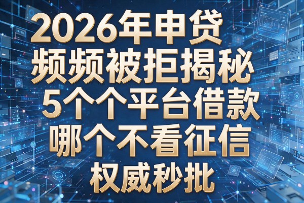 2026年申贷频频被拒揭秘5个平台借款哪个不看征信权威秒批!