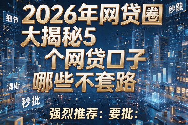 2026年网贷圈大揭秘5个网贷口子哪些不套路强烈推荐秒批!