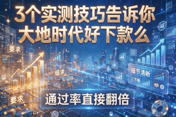 3个实测技巧告诉你大地时代好下款么，通过率直接翻倍！