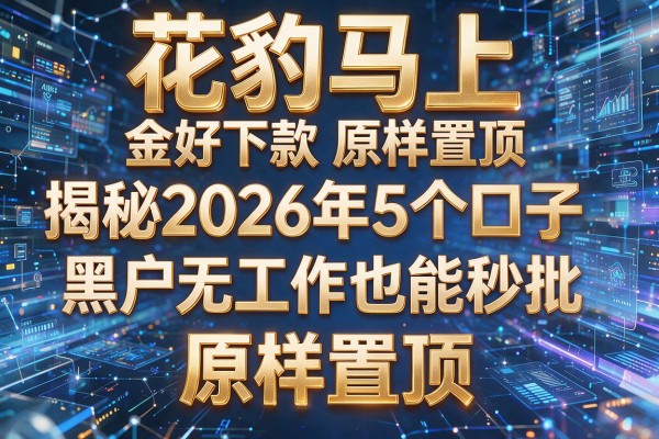 花豹马上金好下款原样置顶 揭秘2026年5个口子 黑户无工作也能秒批!