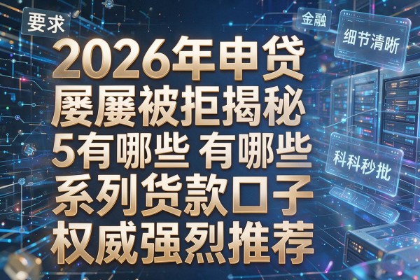 2026年申贷屡屡被拒揭秘5有哪些系列货款口子权威强烈推荐秒批!